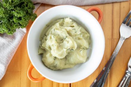 Purê de batata doce com tomilho