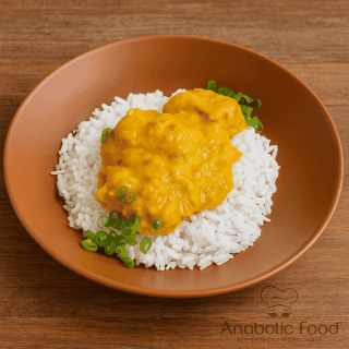 Bobó de Frango com Arroz Branco