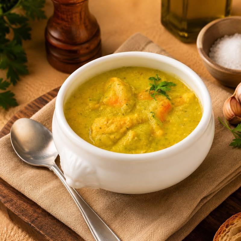 Creme de Brócolis com Frango e Parmesão