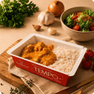 Bobó de Frango com Arroz Branco