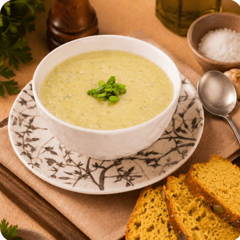 Caldo Verde com Batata Inglesa, Couve e Bacon