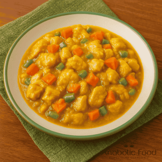 Frango ao molho Curry com vegetais