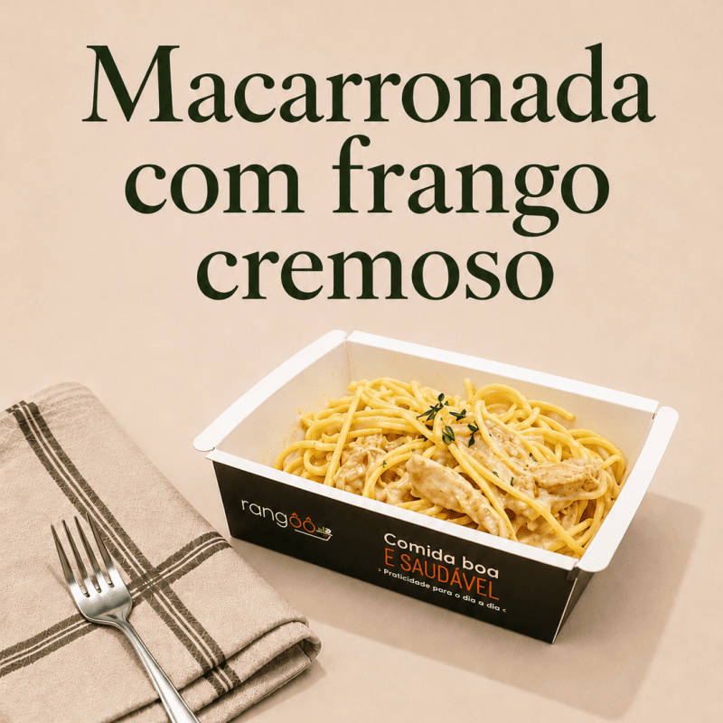 Macarronada com frango cremoso
