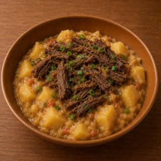 Vaca Atolada com Carne Bovina Desfiada e Aipim