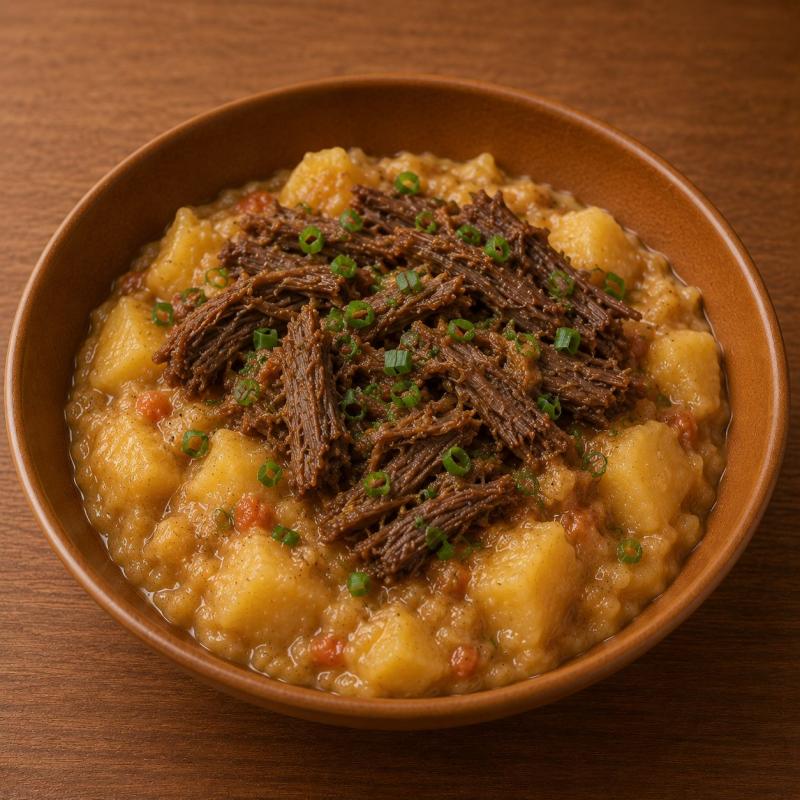 Vaca Atolada com Carne Bovina Desfiada e Aipim