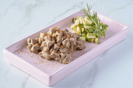 Picadinho de Carne com Molho Mostarda