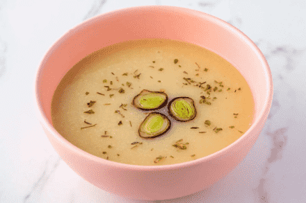 Creme de alho-poró com Queijos