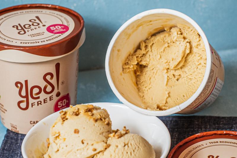 SORVETE 40% MENOS AÇUCAR DE DE CARAMELO CRUNCH - ZERO LACTOSE