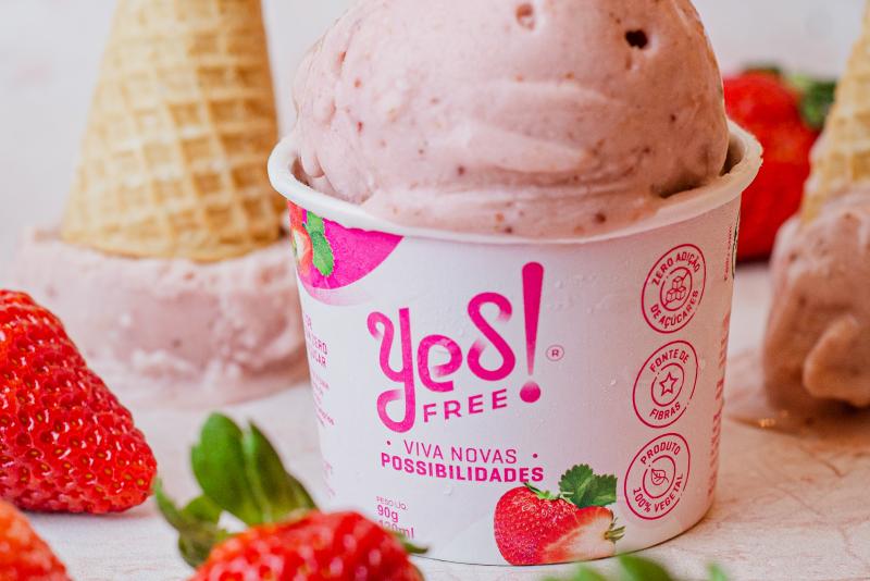 SORVETE ZERO AÇUCAR DE DE MORANGO - ZERO LACTOSE