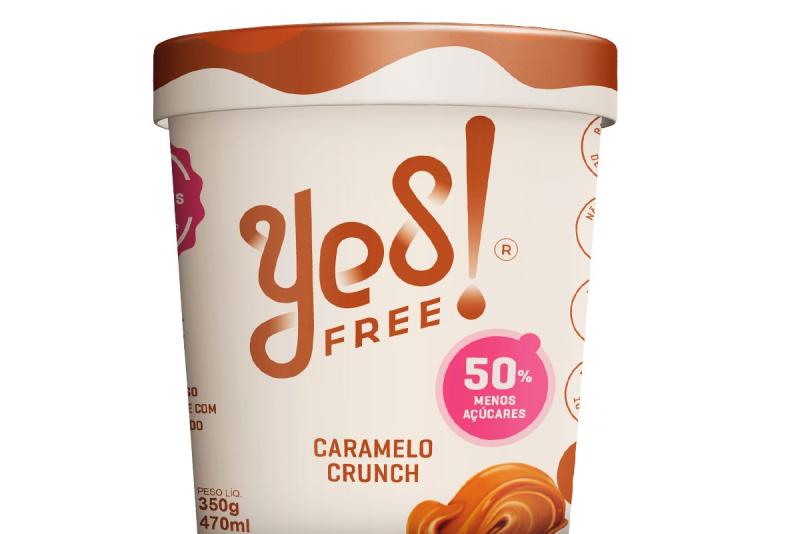 SORVETE 40% MENOS AÇUCAR DE DE CARAMELO CRUNCH - ZERO LACTOSE