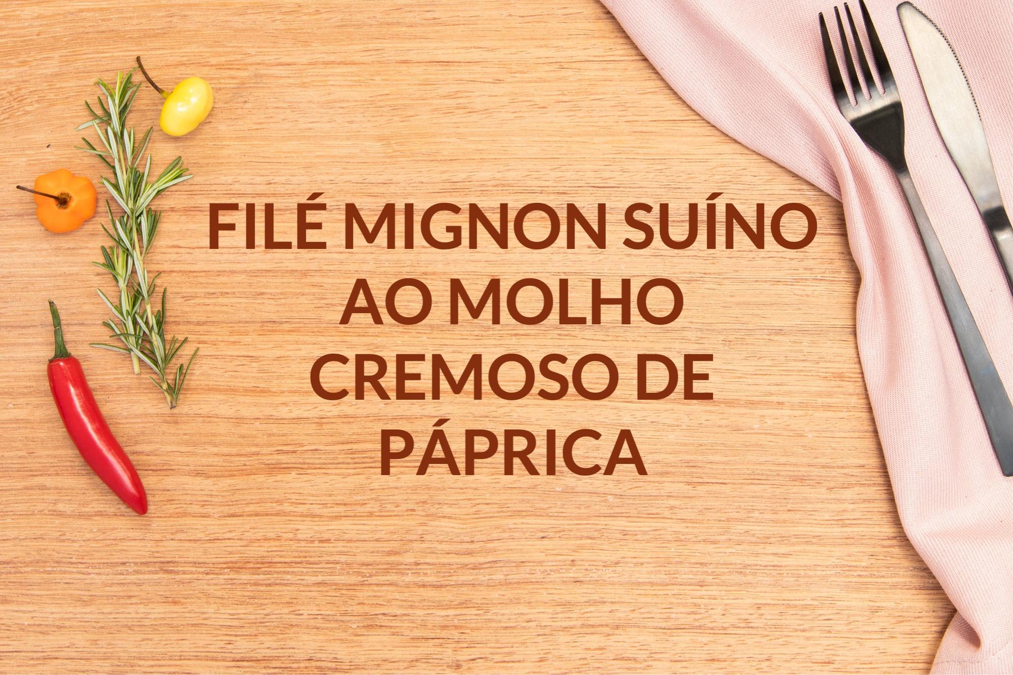 td. Filé mignon suíno ao molho cremoso de páprica, batata ao forno e mix de vegetais