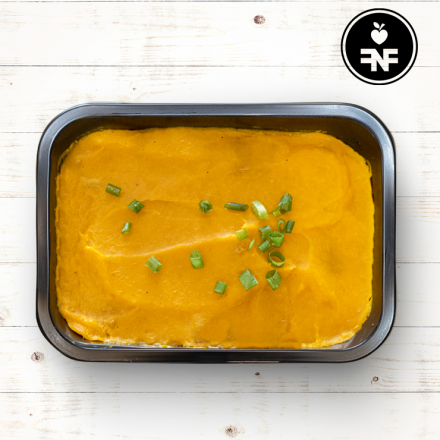 escondidinho de carne bovina com purê de abóbora cabotia