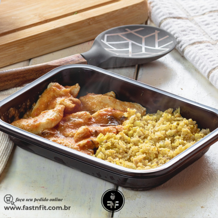 strogonoff low-carb com arroz de couve-flor