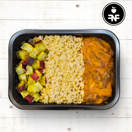 strogonoff de alcatra com arroz integral e miolo de alcatra