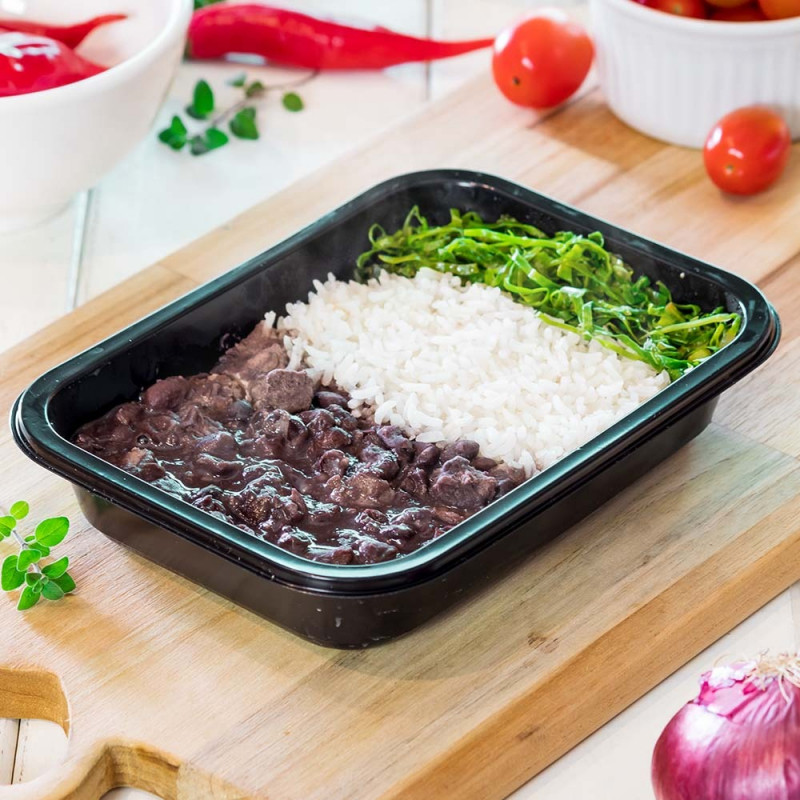 Feijoada Light com arroz branco e couve