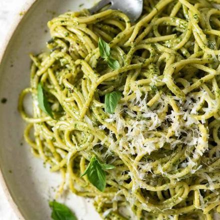 Spaghetti Integral ao Creme de Espinafre