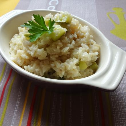 Arroz integral com abobrinha e gergelim