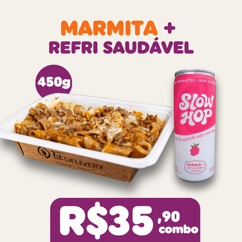Combo marmita 450g + refri saudável