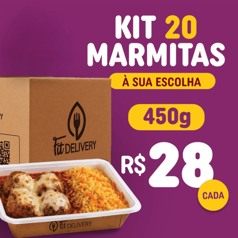 Kit 20 marmitas  à escolha 450g