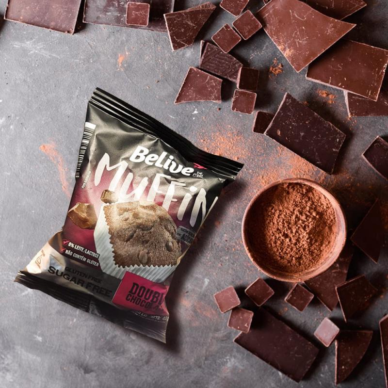 Mix sem glúten (farinha de arroz, farinha integral de quinoa, farinha integral de soja não transgênica, amido modificado, fécula de mandioca), óleo vegetal (soja e palma), gotas de chocolate amargo (s