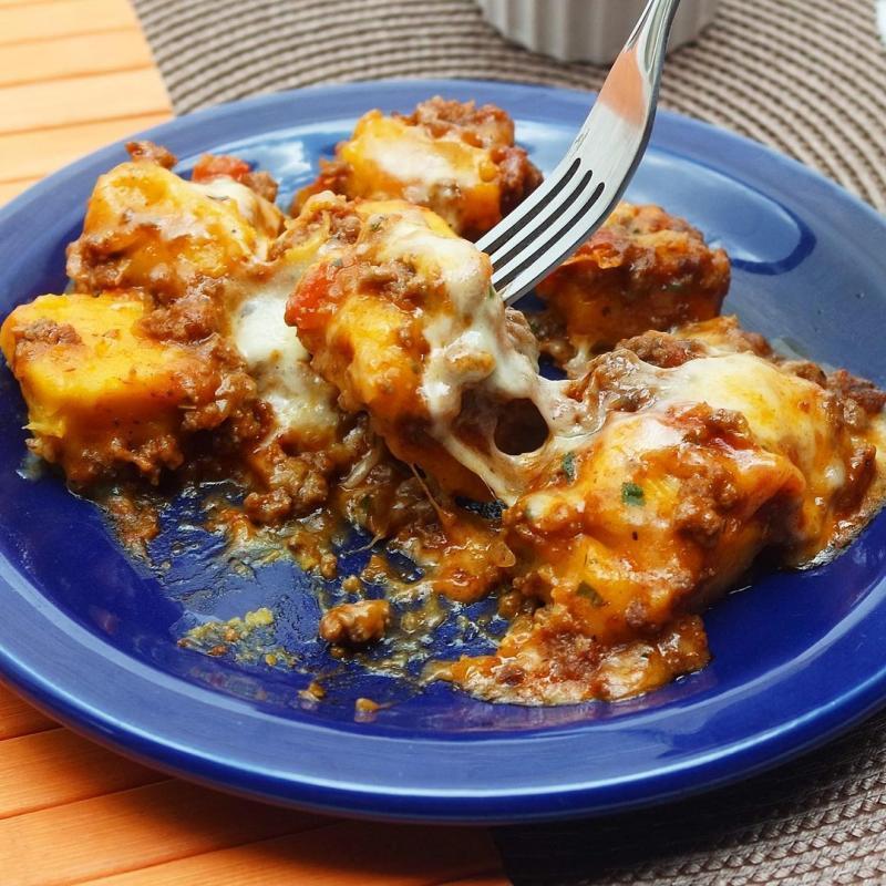 Nhoque de abóbora à bolonhesa LOWCARB