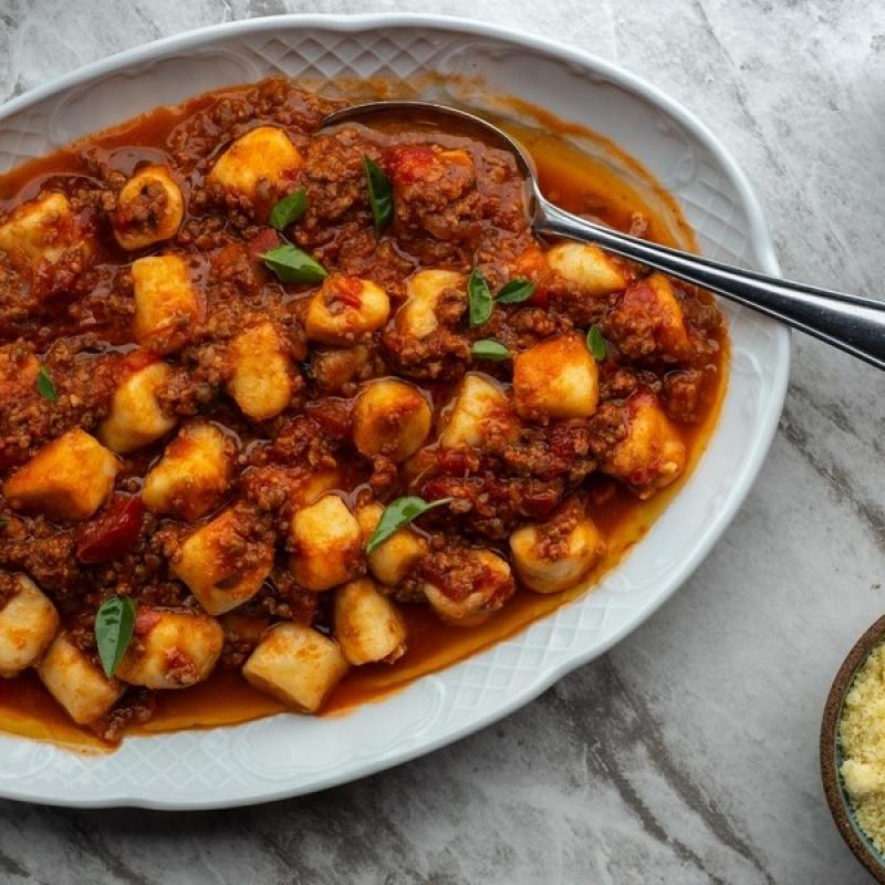 Nhoque de Batata Doce à Bolonhesa (Família)