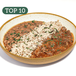 Brasileirinho - carne de panela, arroz sete grãos e feijão