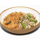 Estrogonofe de frango com creme de ricota e arroz sete grãos