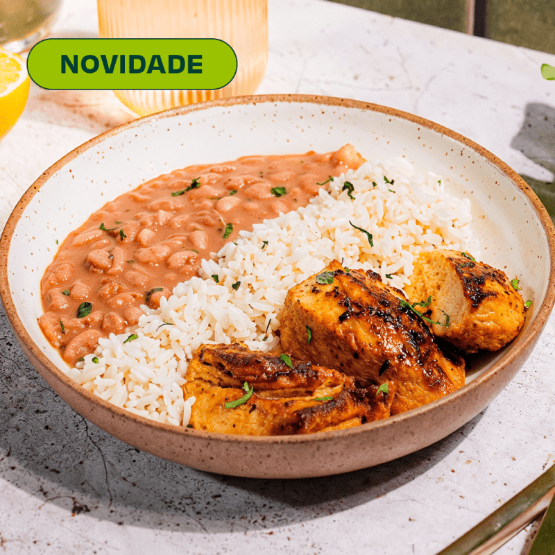 Filé de Frango Arroz e Feijão