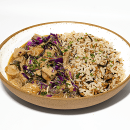 Frango coreano com arroz integral