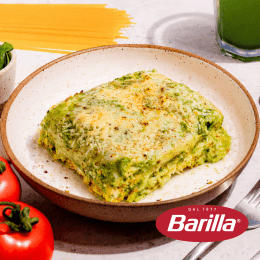 Lasanha vegetariana cremosa de espinafre e ricota