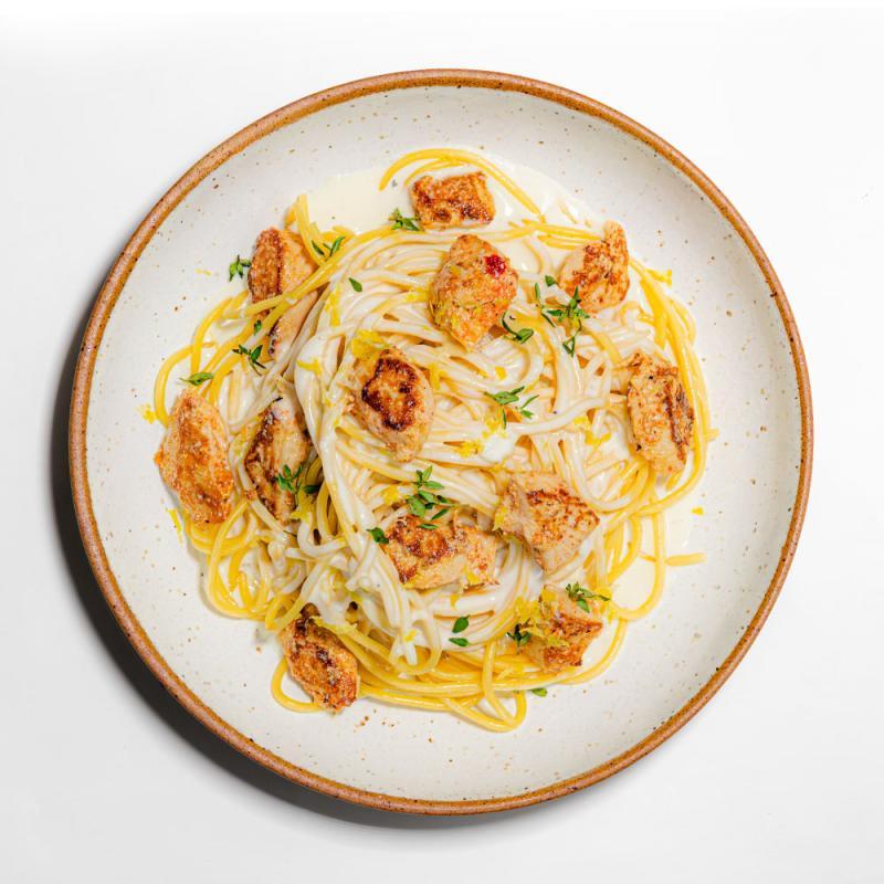 Spaghettoni ao Limone e Frango