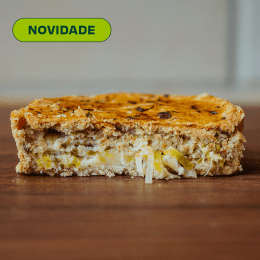 Torta vegetariana leve de alho poró, massa integral