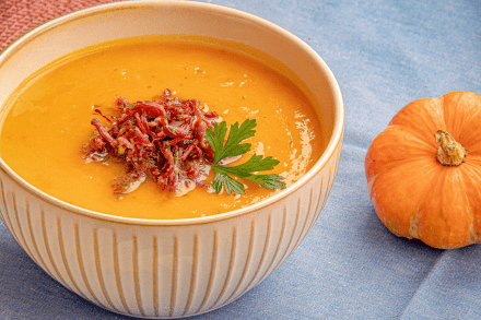 Creme de Abóbora com Carne Seca