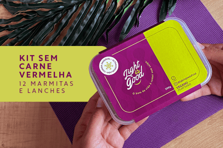 Kit de marmitas e lanches saudáveis sem carne vermelha