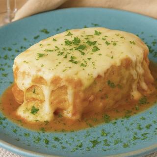 Escondidinho de frango com purê de abóbora