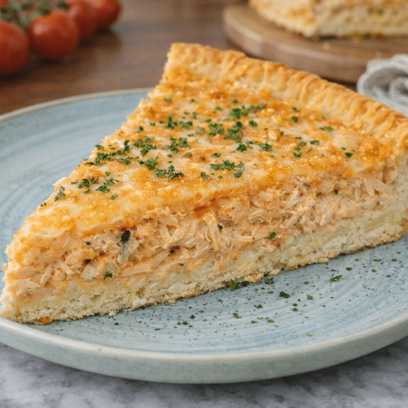Quiche light de frango com requeijão