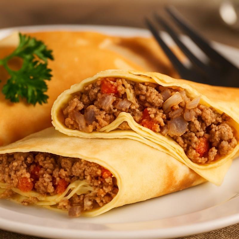 Panqueca de carne com queijo low carb