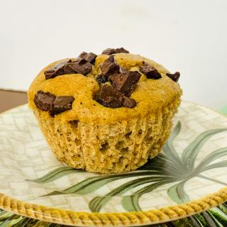 Bolinho de banana com chocolate diet