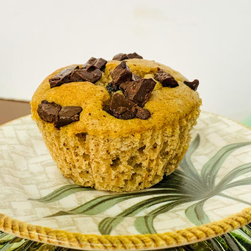 Bolinho de banana com chocolate diet