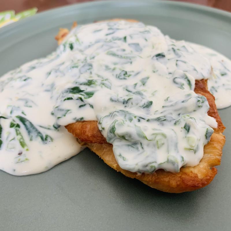 Filet de frango a boheme ( com espinafre)