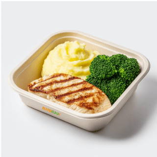 Frango Assado, Batata doce e Brócolis no vapor