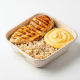 Frango Grelhado, Arroz acompanhado com Creme de Milho