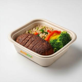 Quibe Assado de Abóbora com Bertalha, Arroz Integral à Grega com Brócolis Sauté