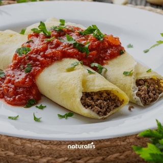 Mega Panqueca de Carne ao Sugo