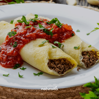Panqueca de carne ao sugo