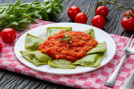 Raviolli Verde Recheado de Espinafre e Ricota