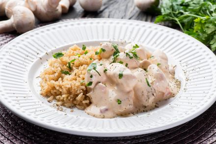 Strogonoff Light de Frango + Arroz Integral