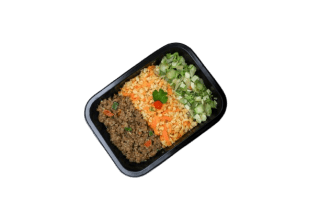 Arroz Integral C/ Cenoura, Carne e Salada