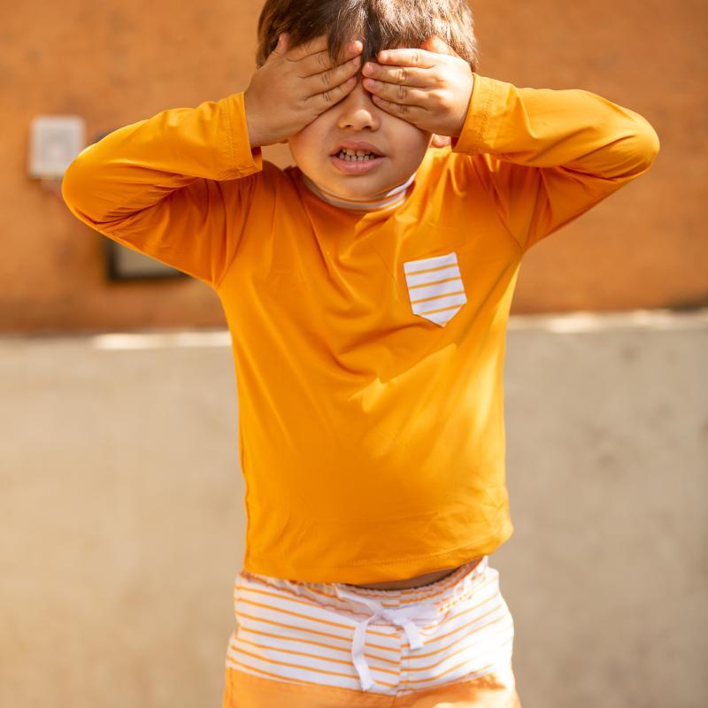 Shorts Fernando Listrado Amarelo & Amarelo